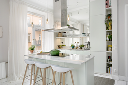 Kitchen with island in Scandinavian style photo