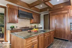 Apron for a wooden kitchen photo in the interior