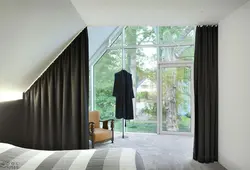 Curtains for sloping windows in the bedroom photo