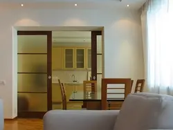Sliding doors to the kitchen in Khrushchev photo
