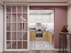 Sliding doors to the kitchen in Khrushchev photo