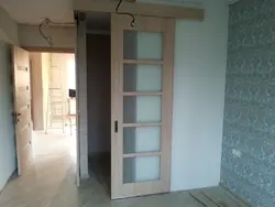 Sliding doors to the kitchen in Khrushchev photo