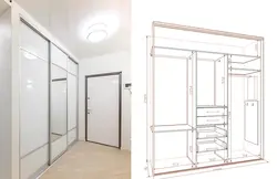 Шафа ў пярэдні пакой на ўсю сцяну фота