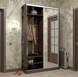 Узкий шкаф в прихожую с зеркалом фото