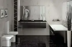 Black Marble Tiles For Bathroom Photo