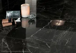 Black marble tiles for bathroom photo