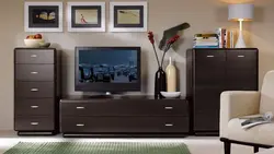 Qonaq otağı fotoşəkilində çekmece və şkafların mebel sandıqları