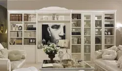 Стенки с книжными шкафами в гостиную фото