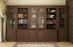 Walls with bookcases in the living room photo