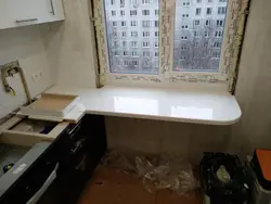 Table by the window in the kitchen photo Khrushchev