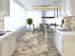 Marble kitchen floor tiles photo