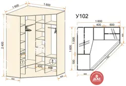 Do-it-yourself corner wardrobe in the hallway photo
