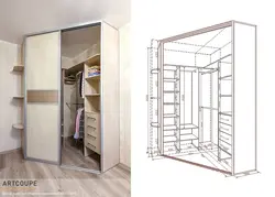 Do-it-yourself corner wardrobe in the hallway photo