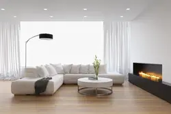 Living Room With Spotlights Without Chandelier Photo