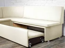 Kitchen couch with sleeping place photo