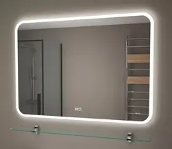 Touch-sensitive bathroom mirrors with light photo