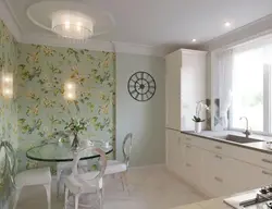 Как выделить одну стену на кухне фото
