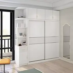 Bedroom wardrobe with open shelves photo