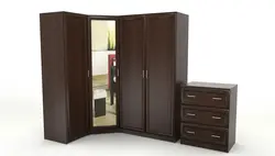 Жатын Бөлмесінің Фотосуретіндегі Жәшіктері Бар Бұрыштық Гардероб