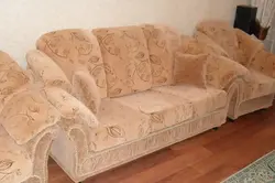 Flock sofa photo in the living room interior