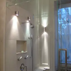 Lighting in the bathroom with shower photo