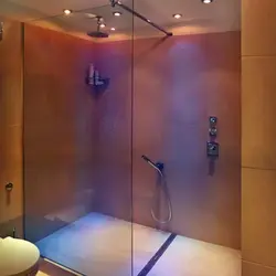 Lighting in the bathroom with shower photo