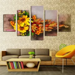 Photo on canvas in the living room interior photo