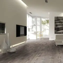 Laminate flooring for the living room with light wallpaper photo