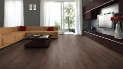 Фарши ламинатӣ барои меҳмонхона бо акси обои сабук