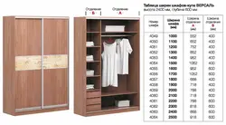 Yotoqxona fotosurati o'lchamlari uchun shkaf