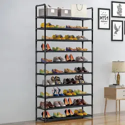 Photo Of Metal Shoe Racks In The Hallway