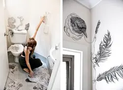 Bathroom Wall Drawing Photo