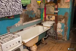 Фото ванна на кухне в старых домах