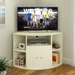 Corner TV stand in the living room photo
