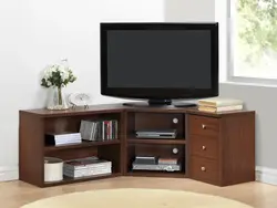 Corner TV stand in the living room photo