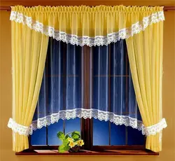 Set of tulle and curtains for the kitchen photo