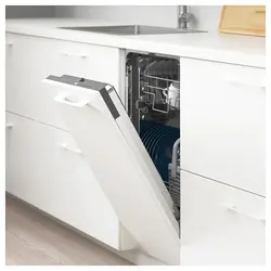 Built-in dishwasher in the kitchen interior photo
