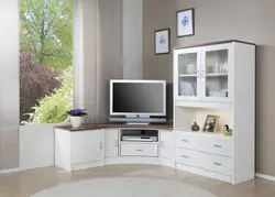 Corner wardrobe in the living room photo for TV
