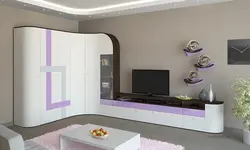 Угловой шкаф в гостиную фото под телевизор