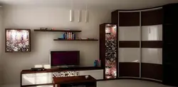Кутняя шафа ў гасціную фота пад тэлевізар