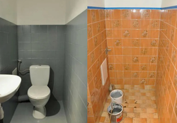 Ваннаға арналған плиткаларға арналған бояу фотосуреттерімен шолулар
