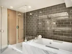 Tiles in the bathroom do not cover the entire wall photo