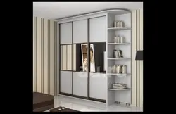 Шафа Купэ З Бакавымі Паліцамі Ў Спальню Фота
