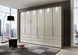 Wall-to-wall wardrobe in the living room photo
