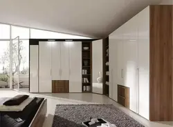 Wall-to-wall wardrobe in the living room photo