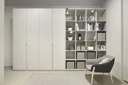 Wall-to-wall wardrobe in the living room photo