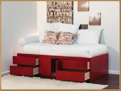 Sofas in the bedroom with a drawer for linen photo