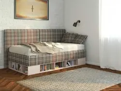 Sofas in the bedroom with a drawer for linen photo