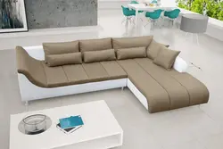 Large sofas in the living room with a sleeping place photo