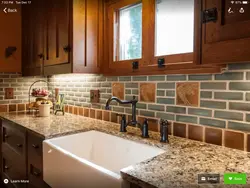 Wood-Effect Tiles For A Backsplash In The Kitchen Photo